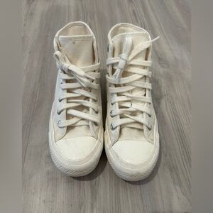 Converse All Stars Kids Cream High-Top Canvas Sneakers